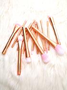 Shein 15pcs Rose Gold And Pink Cosmetic Makeup Brush Set