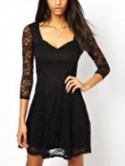 Shein Lacy V Neck Lace Dress