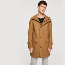 Shein Men Button & Pocket Up Hoodie Coat