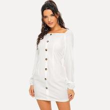 Shein Raglan Sleeve Button Up Dress