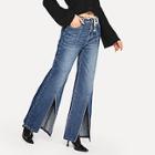 Shein Split Front Wide Leg Jeans