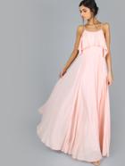 Shein Frill Flow Maxi Dress Blush