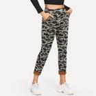 Shein Camouflage Print Elastic Waist Pants