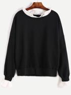 Shein Contrast Collar Drop Shoulder Sweatshirt