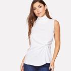 Shein High Neck Twist Detail Top