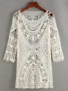 Shein Hollow Out Crochet Cover-up Blouse