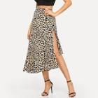 Shein Leopard Split Ruffle Hem Skirt