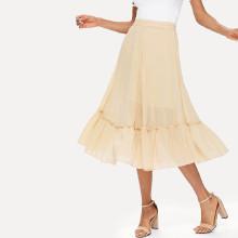 Shein Ruffle Hem Chiffon Skirt