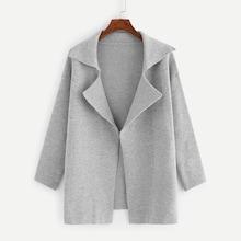 Shein Notched Collar Drop Shoulder Cardigan