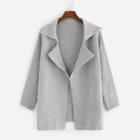 Shein Notched Collar Drop Shoulder Cardigan