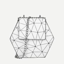 Shein Geometric Print Chain Bag