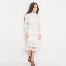 Shein Girls Lace Overlay High Neck Solid Dress