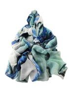Shein Blue Flower Printed Soft Voile Beautiful Scarf