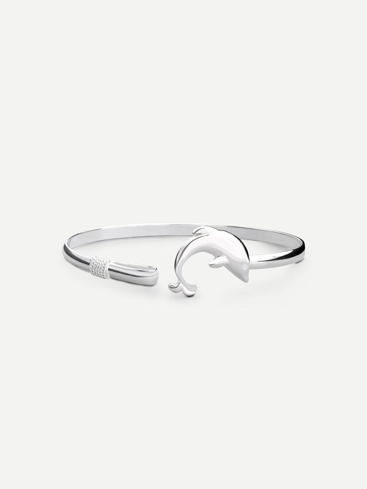 Shein Silver Dolphin Cuff Bracelet