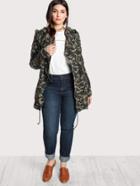 Shein Camo Print Longline Hooded Jacket