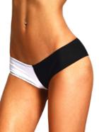 Shein Black-white Color Block Low-rise Bikini Bottoms