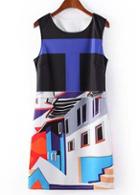Rosewe New Arriving Round Neck Colorful Tank Dress For Lady