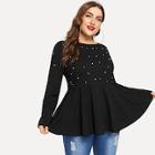 Shein Plus Peals Detail Peplum Top
