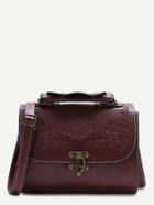 Shein Flower Embossed Swing Hook Flap Bag