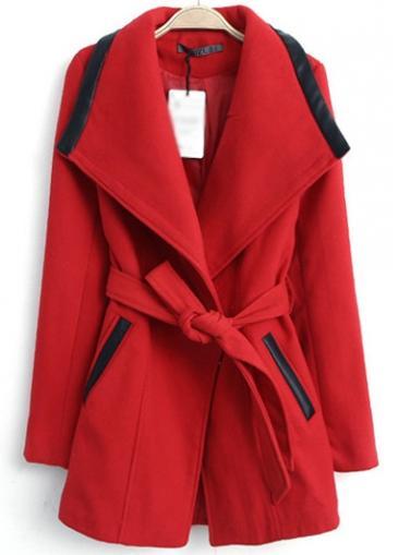 Rosewe Catching Turndown Collar Long Sleeve Double Breasted Coat