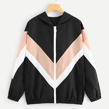 Shein Plus Color-block Drop Shoulder Jacket