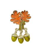 Shein Red Enamel Pine Tree Nut Shape Brooches