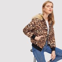 Shein Faux Fur Detail Short Parka Coat