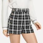 Shein Double Breasted Tweed Shorts