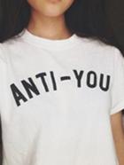 Shein Anti-you Couples With Short Sleeve T-shirt