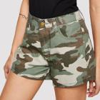 Shein Camouflage Print Denim Shorts