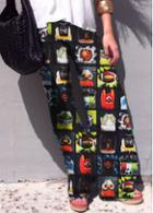 Rosewe Wide Leg Cartoon Print Loose Pants