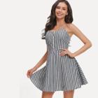 Shein Single Breasted Striped Cami Dress