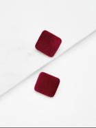 Shein Velvet Square Stud Earrings