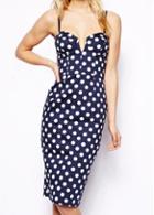 Rosewe Charming Dot Print Open Back Spaghetti Strap Dress