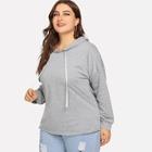 Shein Plus Hooded Solid Sweatshirt