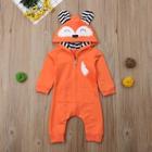 Shein Toddler Boys Fox Pattern Hooded Jumpsuit