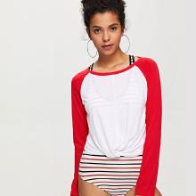 Shein Twist Hem Contrast Raglan Sleeve Tee