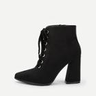 Shein Plain Lace-up Chunky Boots