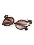 Shein Rhinestone Decorated Cat Eye Sunglasses