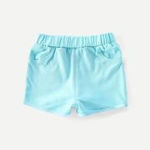 Shein Girls Roll-up Denim Shorts