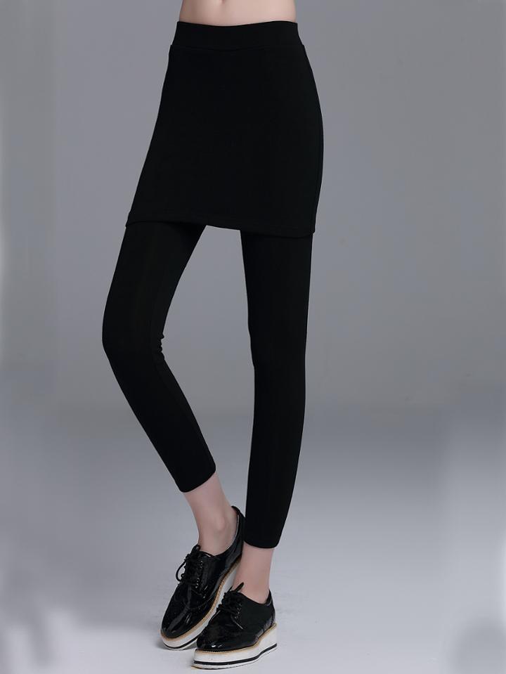 Shein Black Elastic Waist 2 In 1 Leggings
