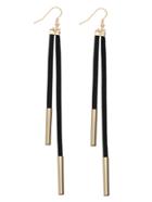 Shein Gold Plated Suede Cord Drop Earrings