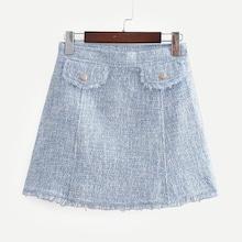 Shein Fringe Trim Tweed Skirt