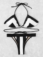 Shein Two Tone Self Tie Bikini Set