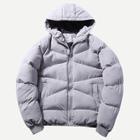 Shein Men Embroidery Detail Hooded Puffer Coat
