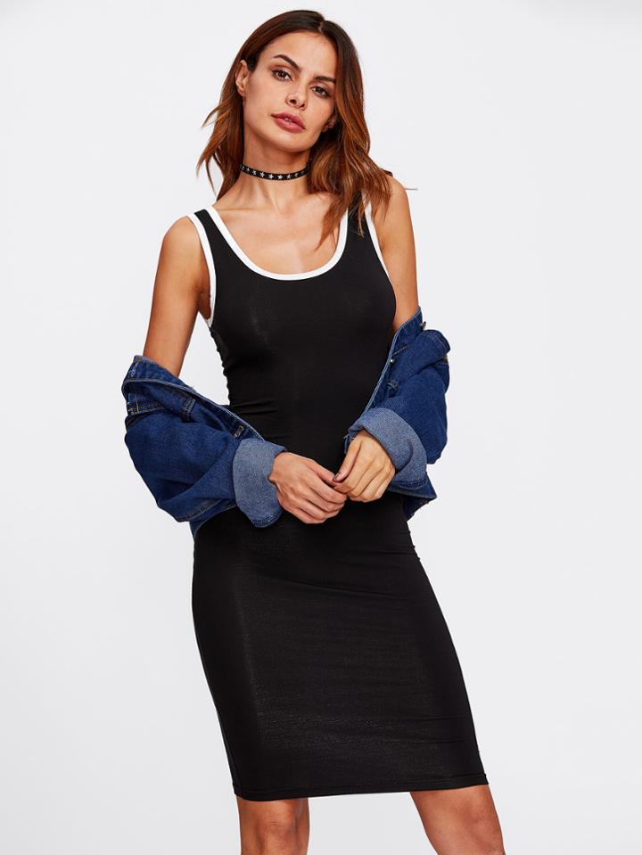 Shein Form Fitting Ringer Tank Dress