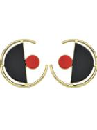 Shein Black Color Circle Shape Large Stud Earrings