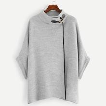 Shein High Neck Poncho Coat