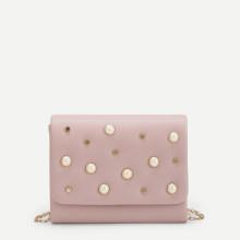 Shein Faux Pearl Decor Clutch Bag
