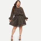 Shein Plus Bishop Sleeve Glitter Dress